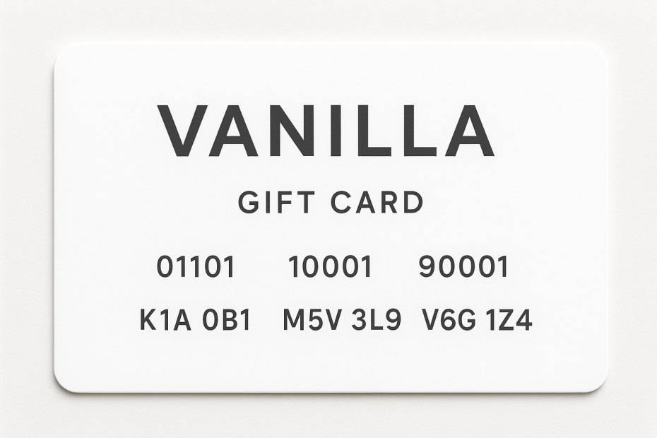 what is vanilla prepaid register postal codes